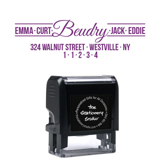Beudry Rectangular Address Self Inking Stamper